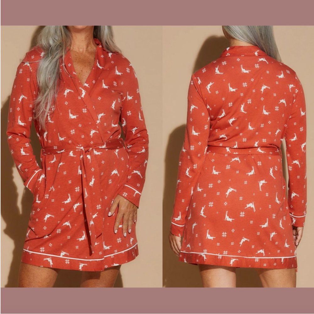 NWT $98 Cosabella Pima Cotton Ski Trip Robe Sahara Lightweight [ medium ]‎ 6091
